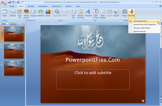 powerpoint tips how to add sound music on slide